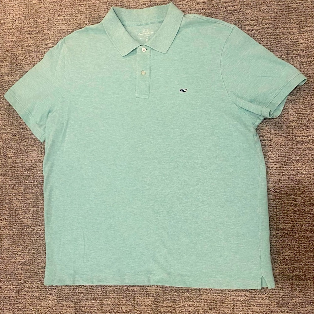XL Vineyard Vines heathered teal polo